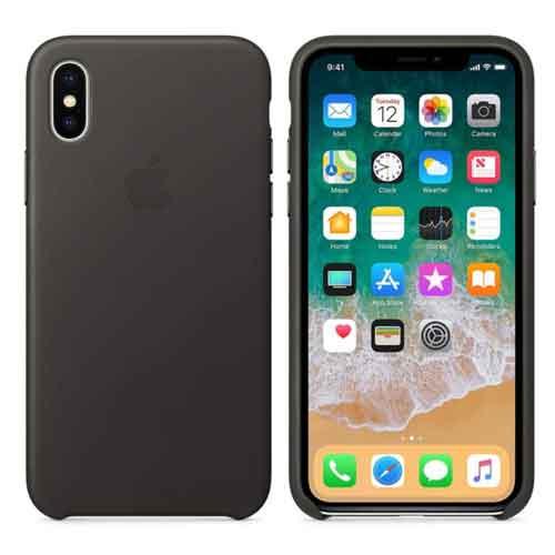 Apple iPhone X Leather Case Charcoal Gray price in hyderabad, telangana, nellore, vizag, bangalore